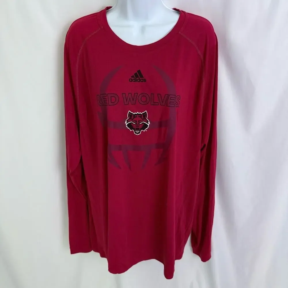 Men’s Adidas Arkansas State Red Wolves Long Sleeve Top Size 2XL
